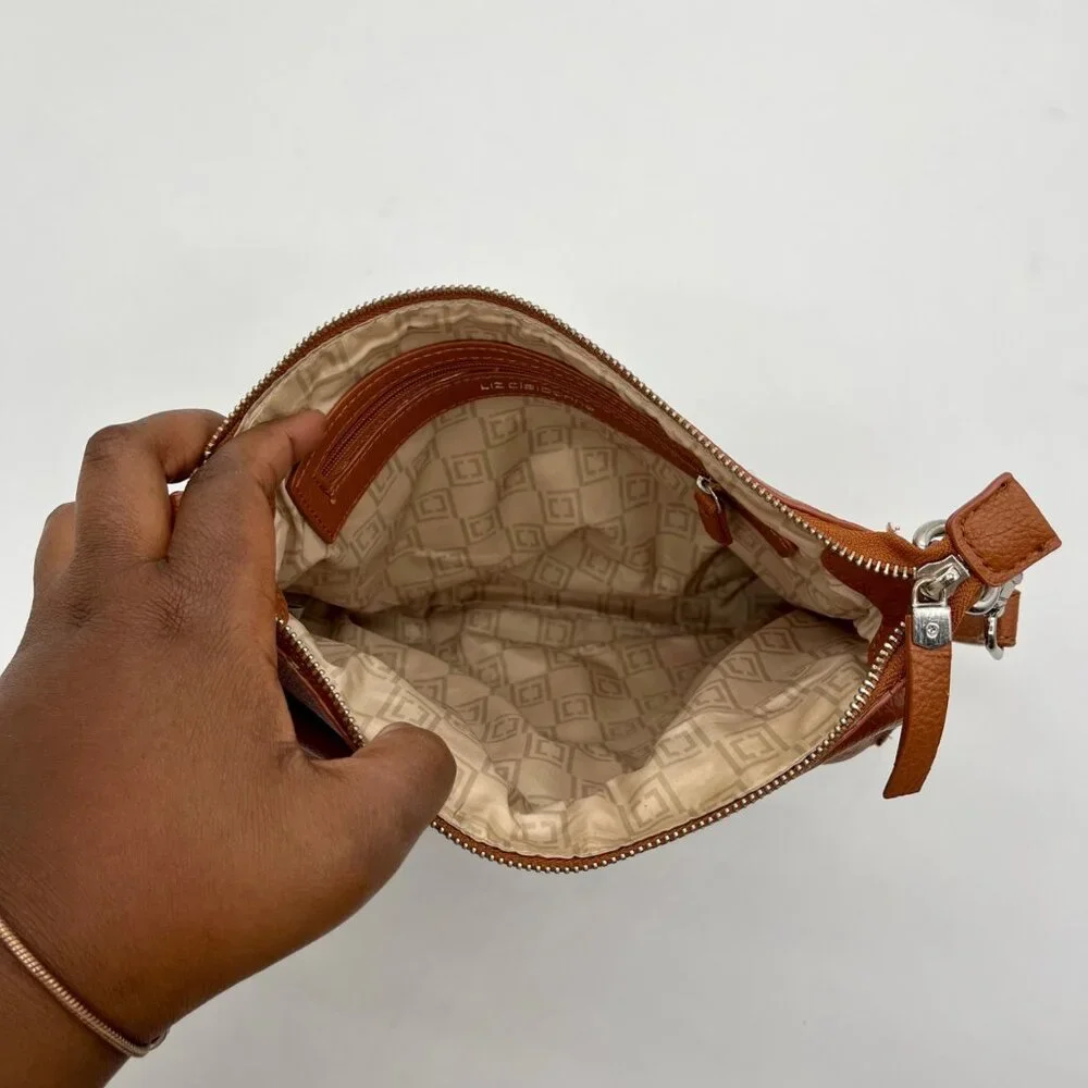 Liz Claiborne Brown Faux Leather Crossbody Purse_10